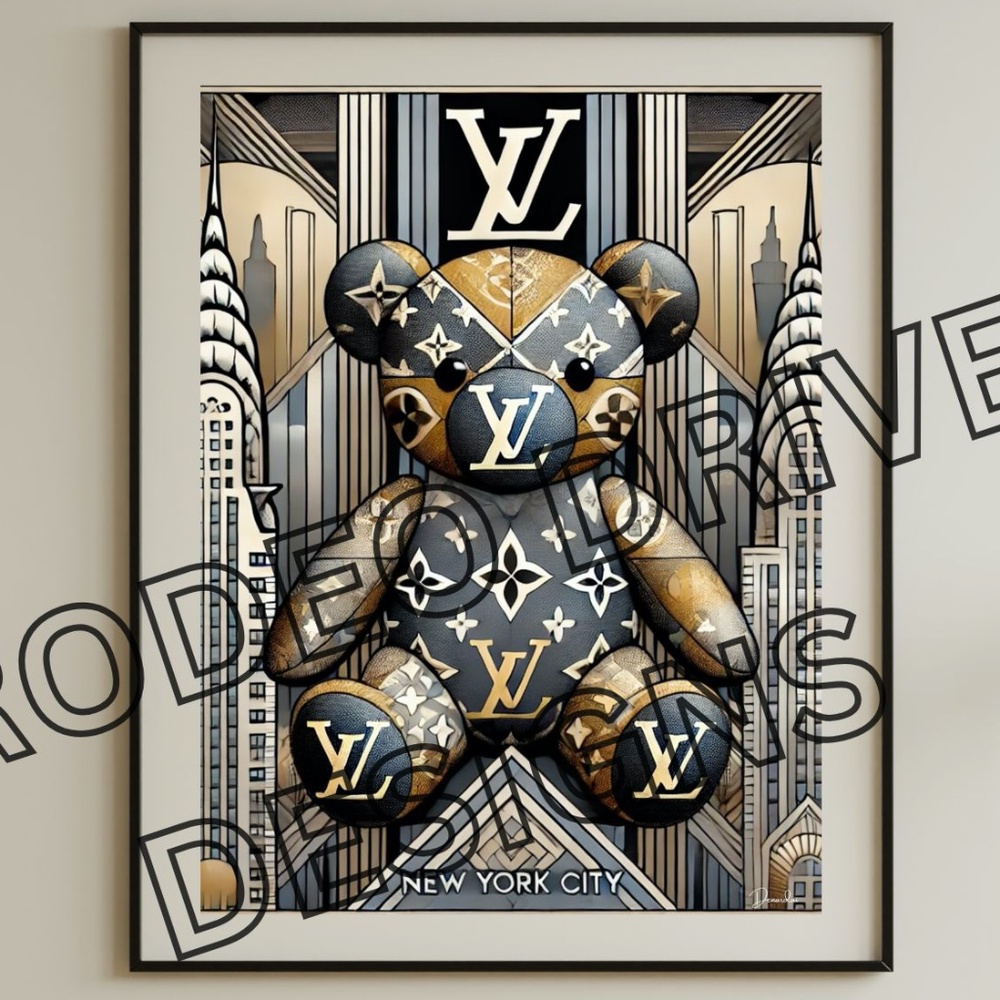 Louis Vuitton City Bear Series-New York City Print (18x24) by Rodeo Drive Design